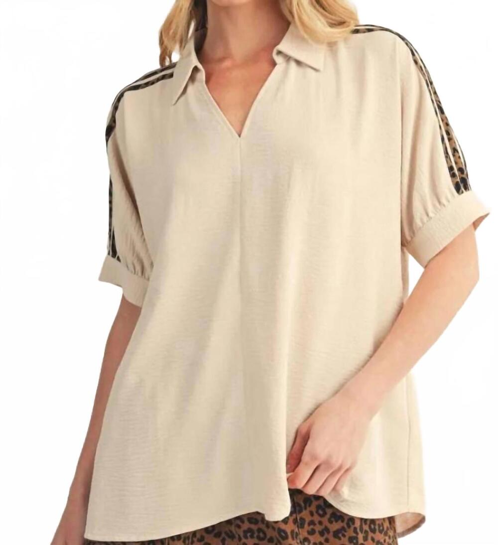NEW JODIFL leopard drop shoulder crinkled top in white